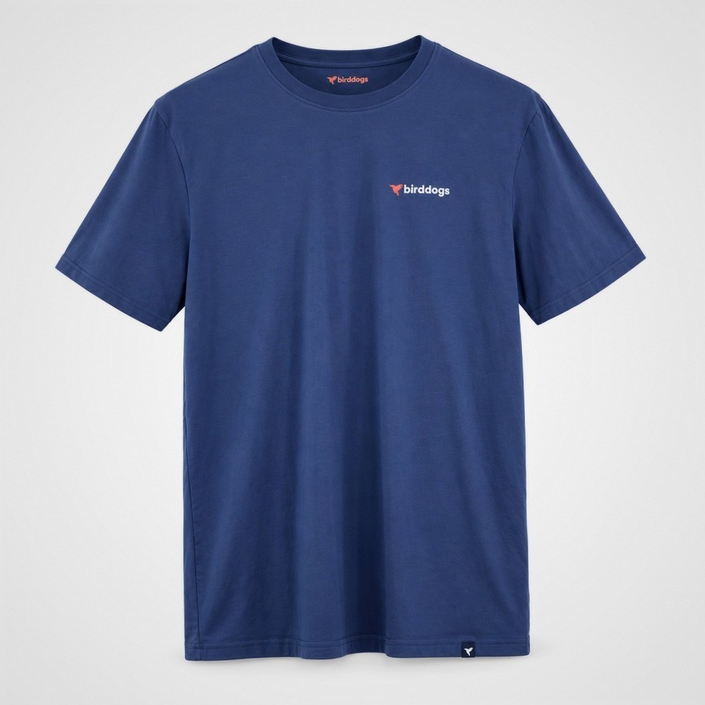 Birddogs Graphic T-Shirt Mens XL Blue Short Sleeve Stretch Cotton Logo Gym Tee